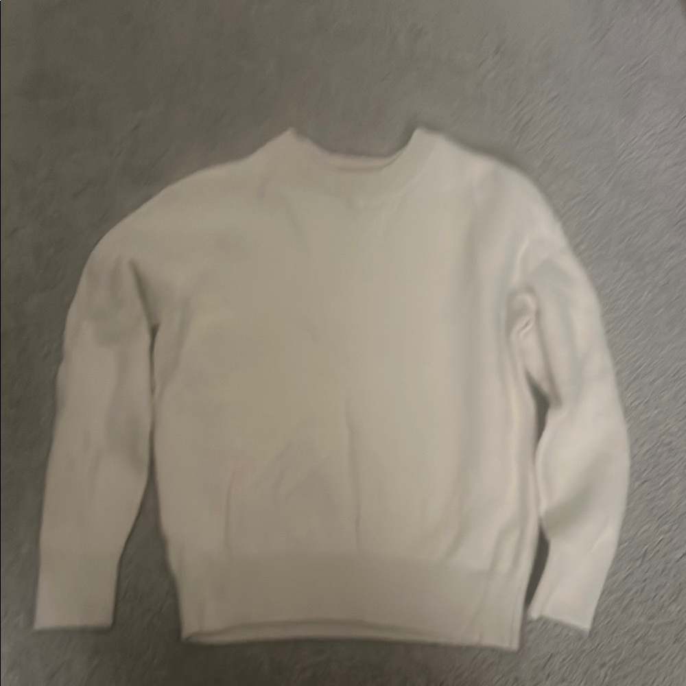 Everlane White Cashmere Crew Neck Sweater